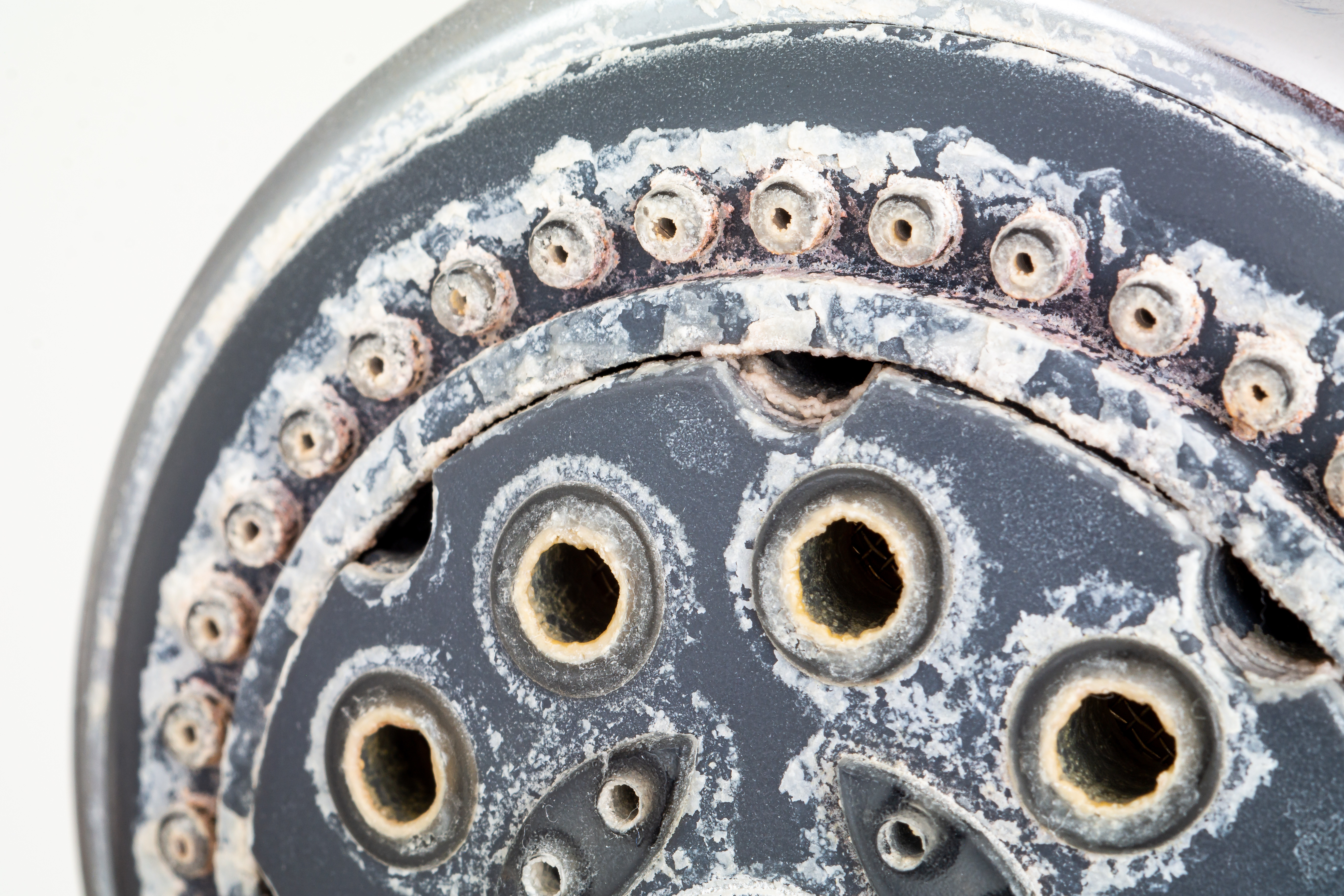 Hard water stains on a shower head - if you are questioning 