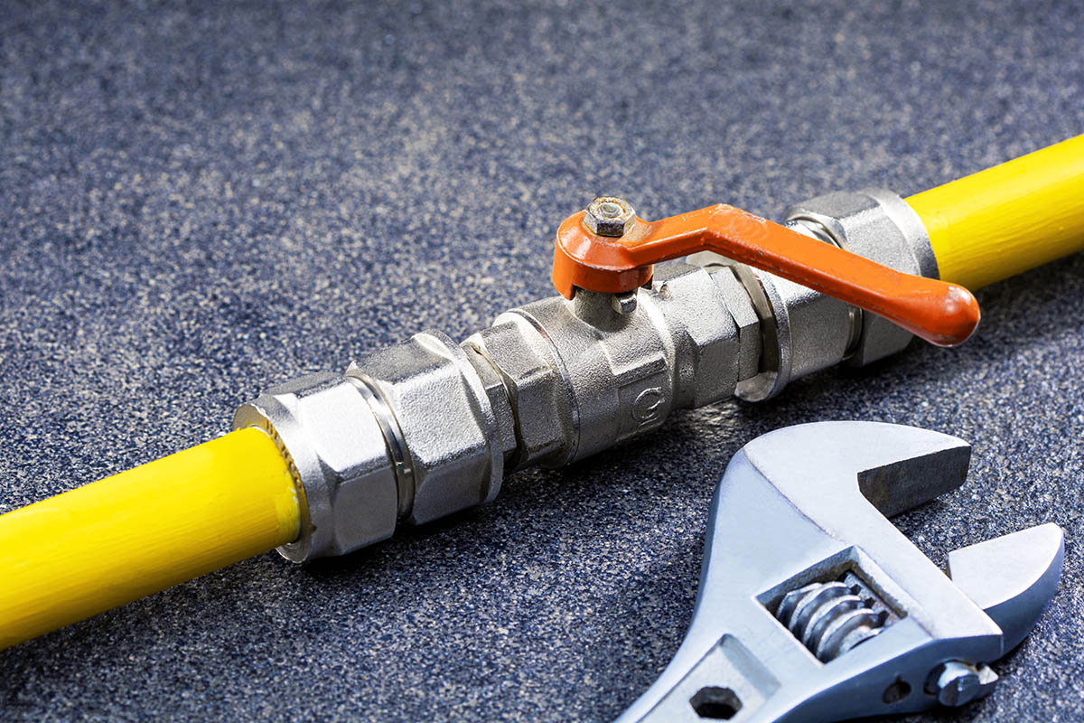 An image of gas lines and tools used to repair it by WyattWorks Cleveland West Side, OH.