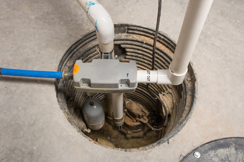 A picture of a sump pump serviced by WyattWorks.