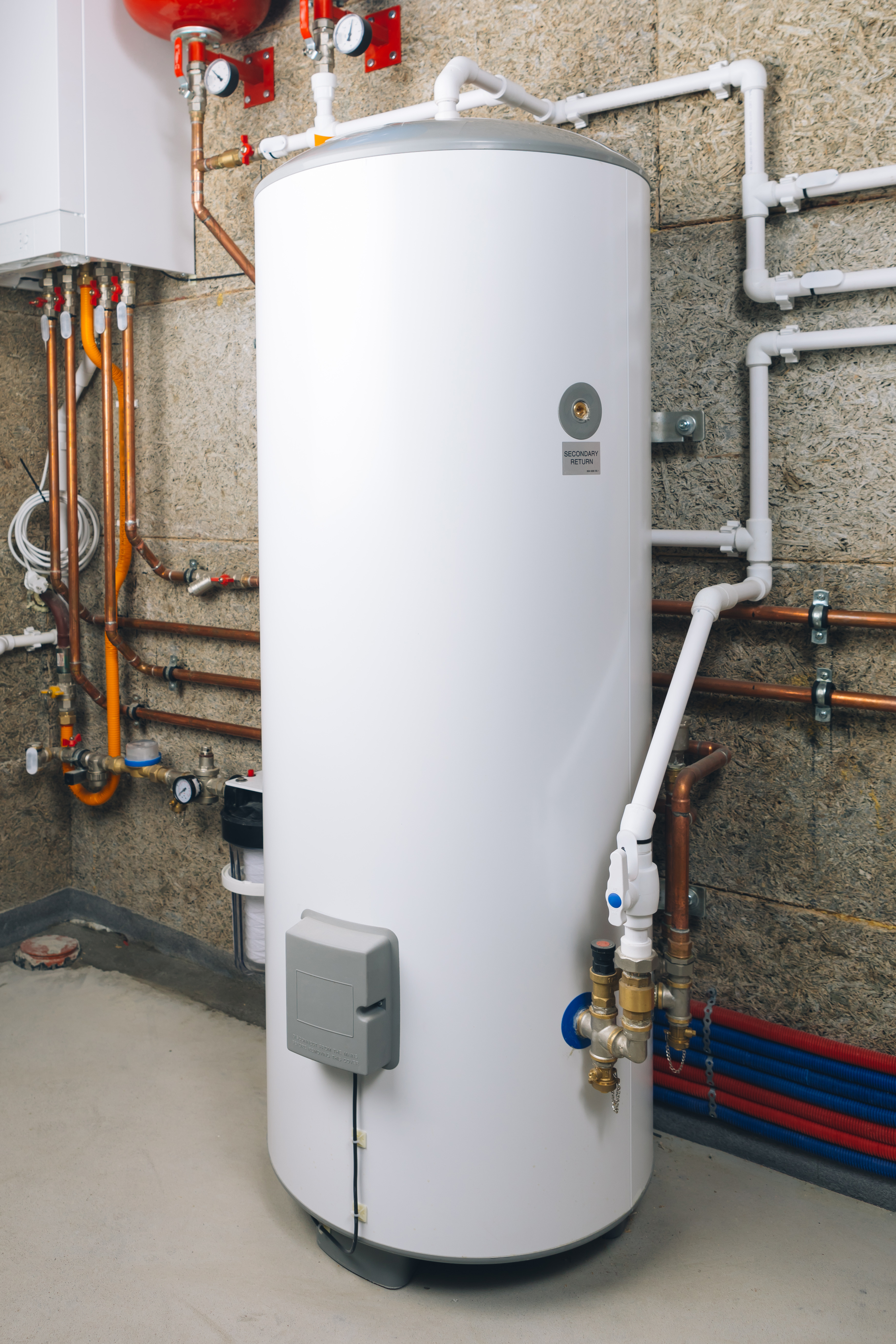 An image of a traditional storage tank water heater - get a clear estimate for you Seven Hills water heater cost today.