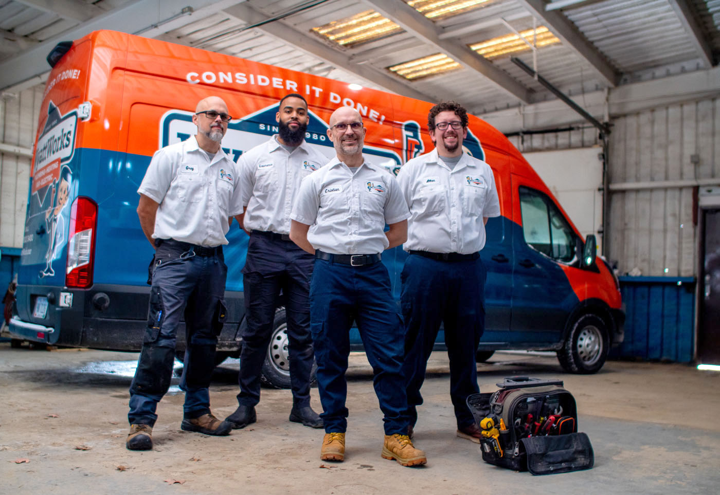 A group image of the WyattWorks team in Huntersville, NC.